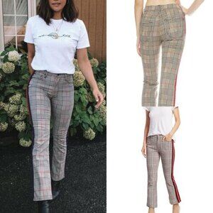 MOTHER The Insider Ankle Plaid Kick Flare Crop Pants Size 24 Mid Rise Preppy